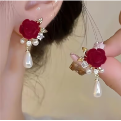 pearl and coral studs